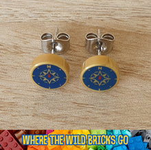 Load image into Gallery viewer, Nautical compass stud earrings
