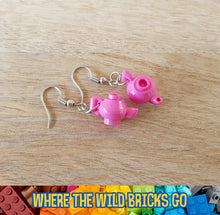 Load image into Gallery viewer, Pink Teapot earrings
